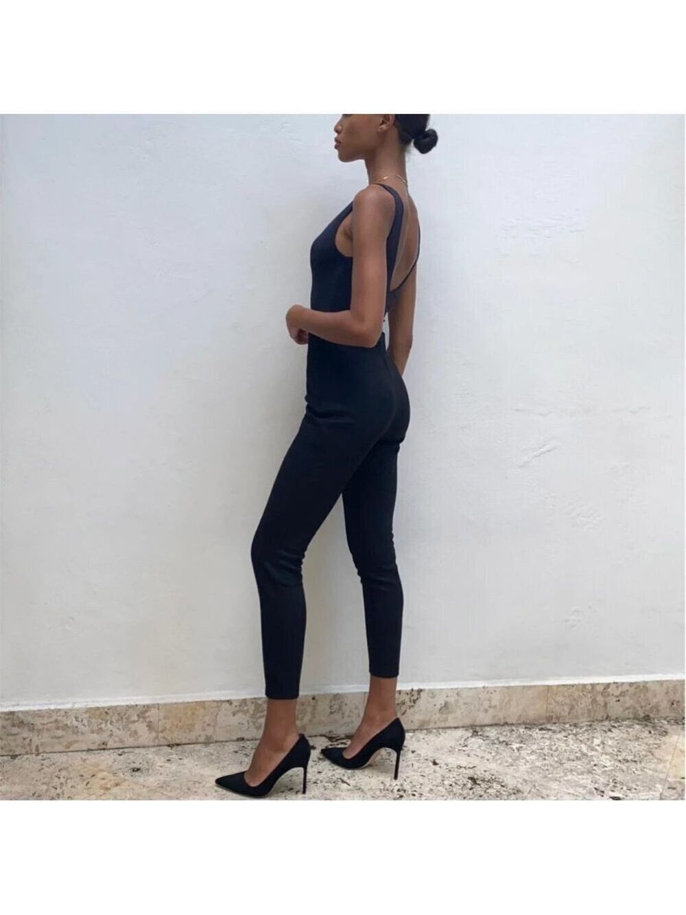 Babaton Black Skinny Vegan Suede Pants Size 8